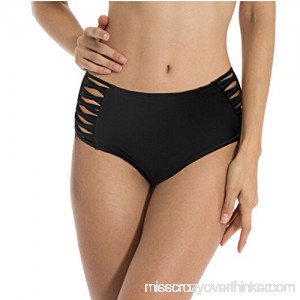 Seafanny Women's High Waisted Bikini Bottom Strappy Swim Shorts Briefs Black B078KD4W72